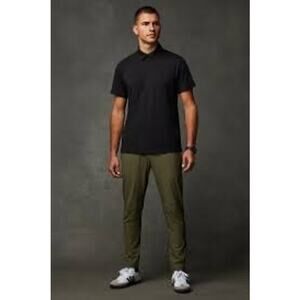 Fabletics Men's‎ Lightweight 24/7 Short Sleeve Polo Black Size XL